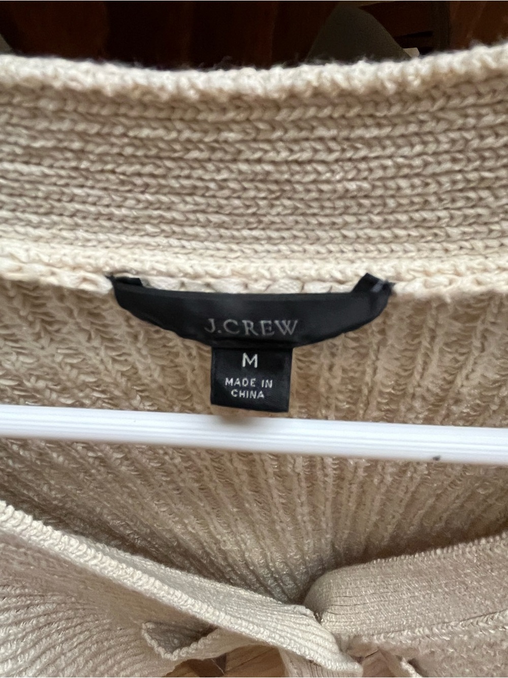 J. Crew Cream Ribbed Button-Front Cardigan - Picture 6 of 6